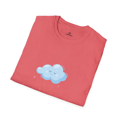 Whimsical Cloud Graphic Tee for Girls 6-12 (XS-S-M), Soft Cotton Shirt, Casual Everyday Wear, Ideal for Gifting, Fun and Playful Design