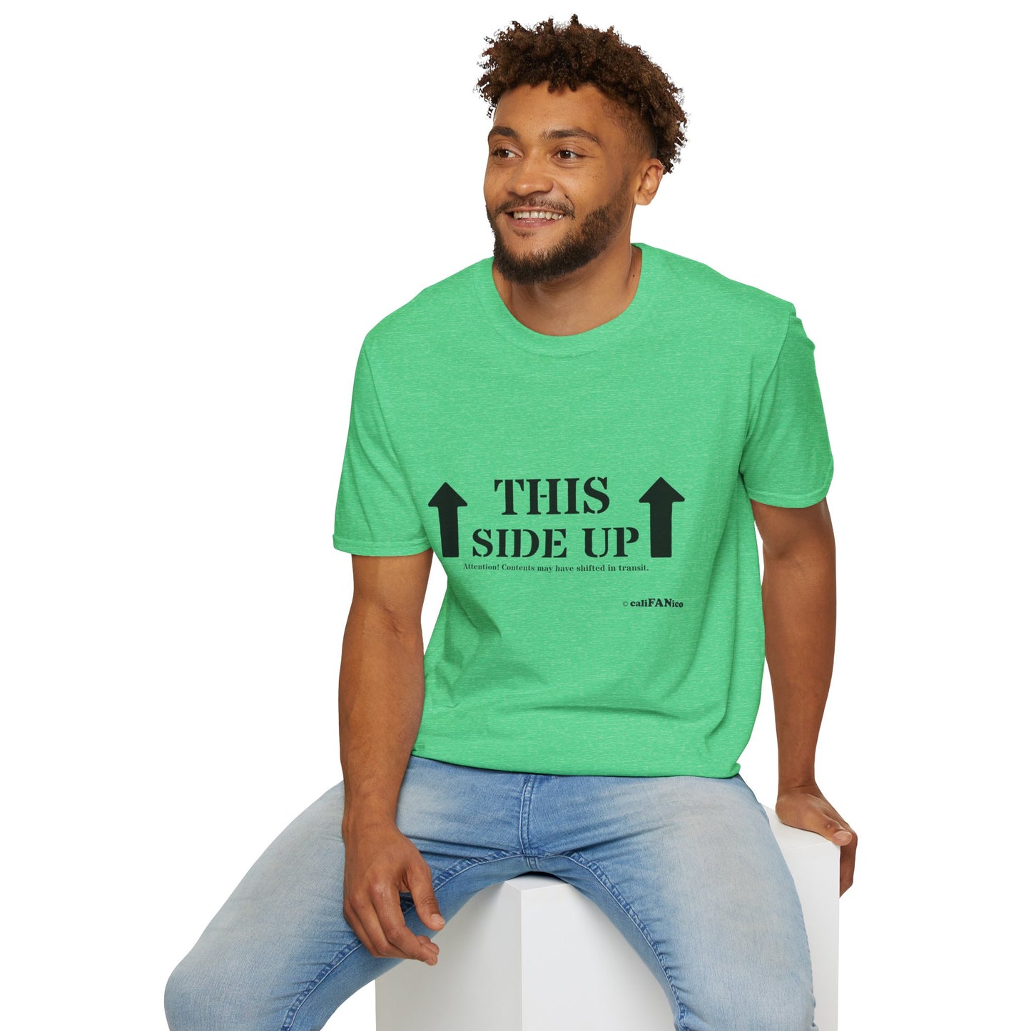 Funny 'THIS SIDE UP' t-shirt - Perfect Gift for Fun Occasions, Casual Wear, Gifting, Unisex Clothing, Vibrant Colors