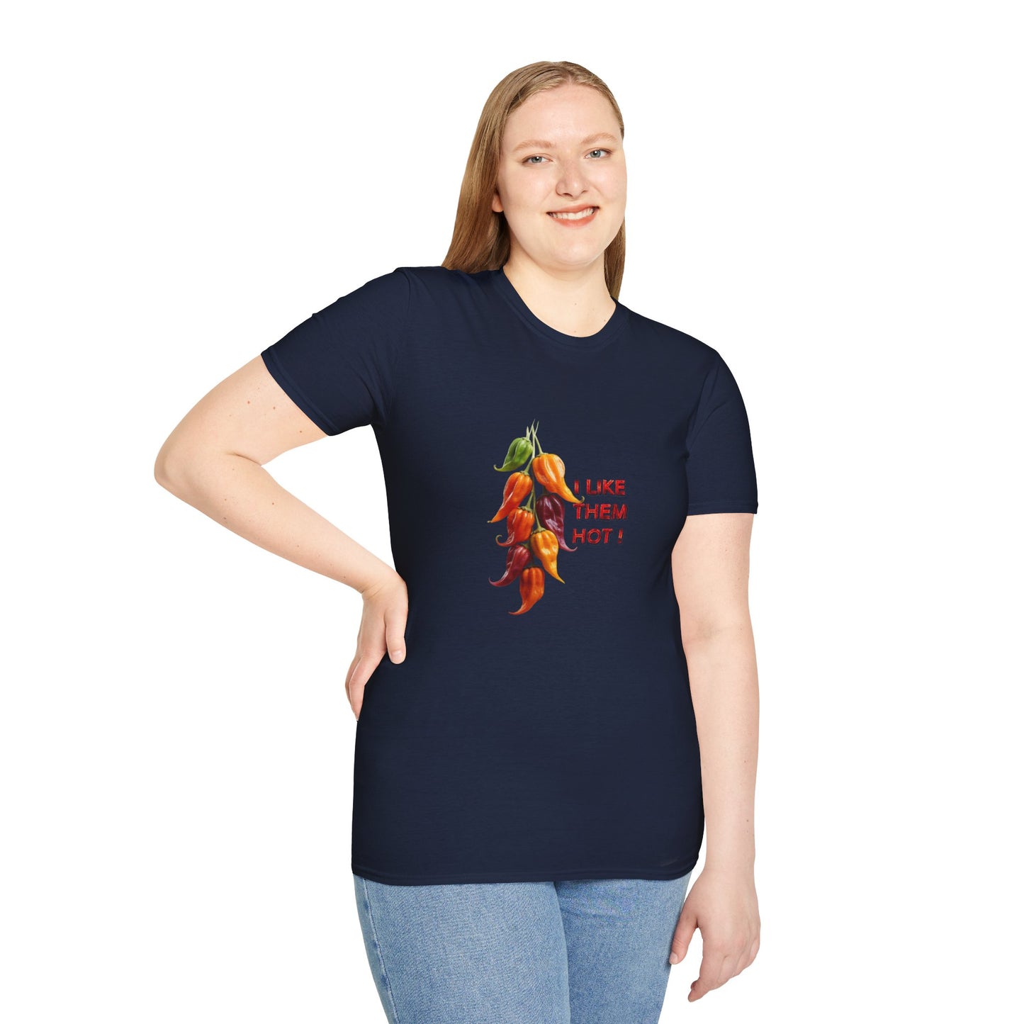 I Like Them Hot, Funny Hot Peppers Unisex T-Shirt, Summer Apparel, Funny Graphic Tee, Gift for Friends, Cute Casual Wear