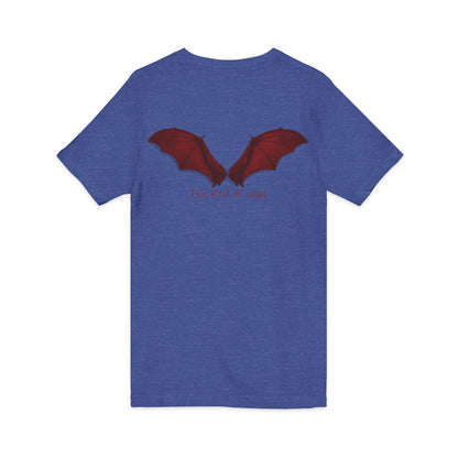 Unisex V-Neck Bat Tee - Spooky Bat Design T-Shirt - Perfect for Halloween, Autumn, Unique Graphic Tee