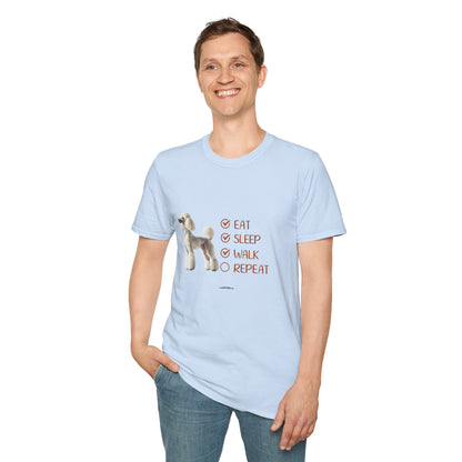 Eat, Sleep, Walk, Repeat Standard Poodle T-Shirt, Dog Lover T-Shirt, Comfortable Gift for Pet Owners, Dog Walking, Casual Outfit, Pet Lover Apparel