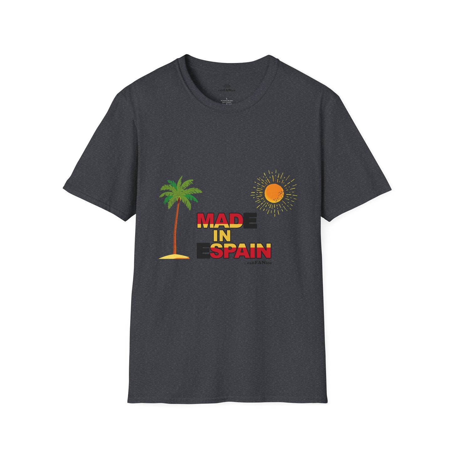 Funny Mad in Spain Made in Espain T-Shirt Unisex Softstyle Humor Shirt, Cute Gift, Unisex Top, Casual Wear, Laugh T Shirt