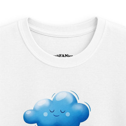 Kids Cloud Swing T‑Shirt — Cute Black Girl on Cloud Swing, Playful Design