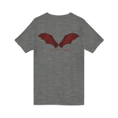 Unisex V-Neck Bat Tee - Spooky Bat Design T-Shirt - Perfect for Halloween, Autumn, Unique Graphic Tee