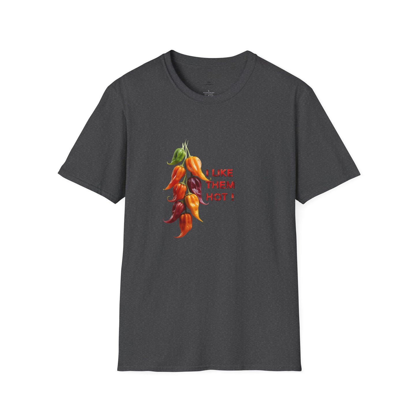 I Like Them Hot, Funny Hot Peppers Unisex T-Shirt, Summer Apparel, Funny Graphic Tee, Gift for Friends, Cute Casual Wear