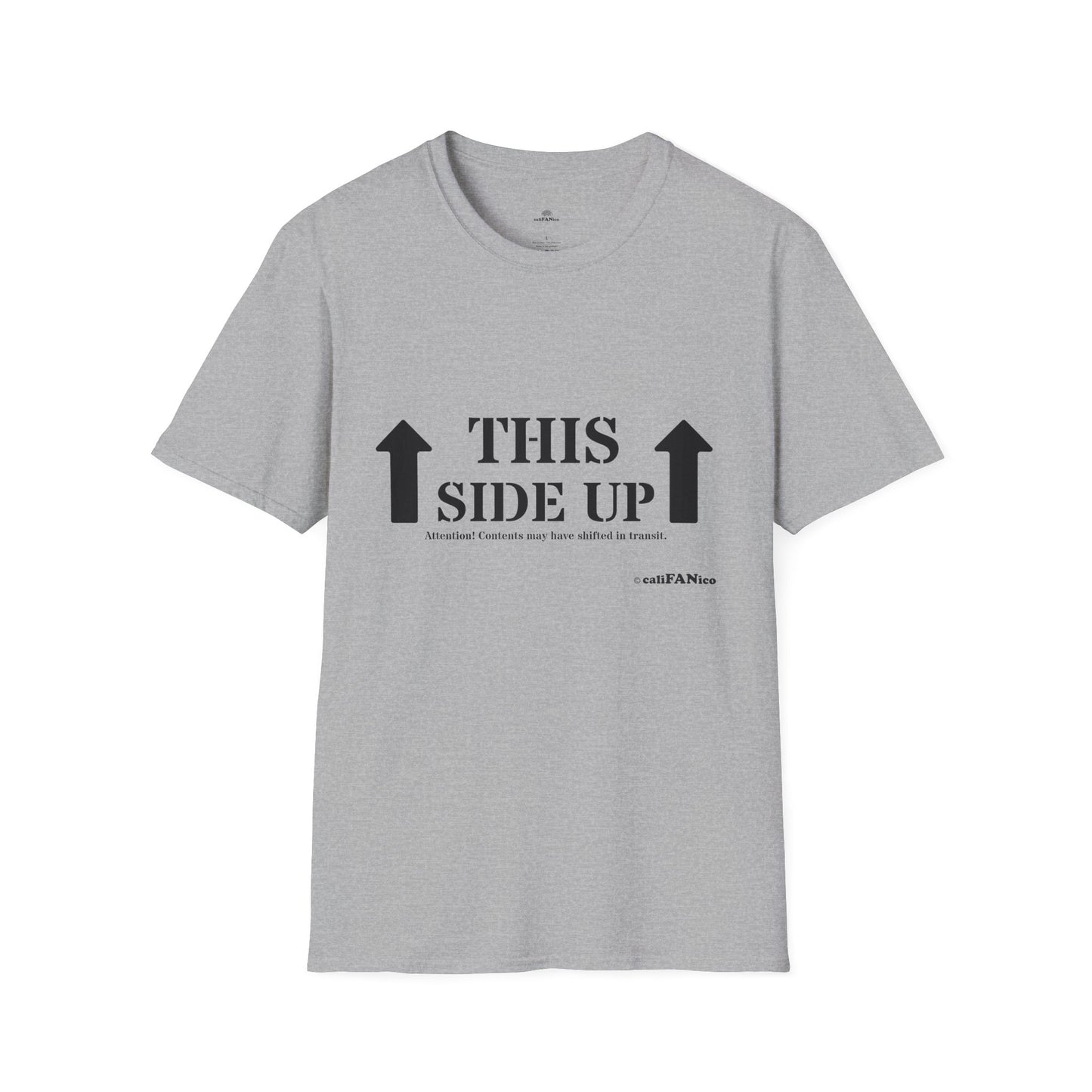 Funny 'THIS SIDE UP' t-shirt - Perfect Gift for Fun Occasions, Casual Wear, Gifting, Unisex Clothing, Vibrant Colors