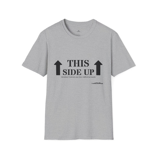Funny 'THIS SIDE UP' t-shirt - Perfect Gift for Fun Occasions, Casual Wear, Gifting, Unisex Clothing, Vibrant Colors