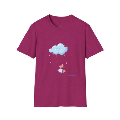 Whimsical Cloud Graphic Tee for Girls 6-12 (XS-S-M), Soft Cotton Shirt, Casual Everyday Wear, Ideal for Gifting, Fun and Playful Design