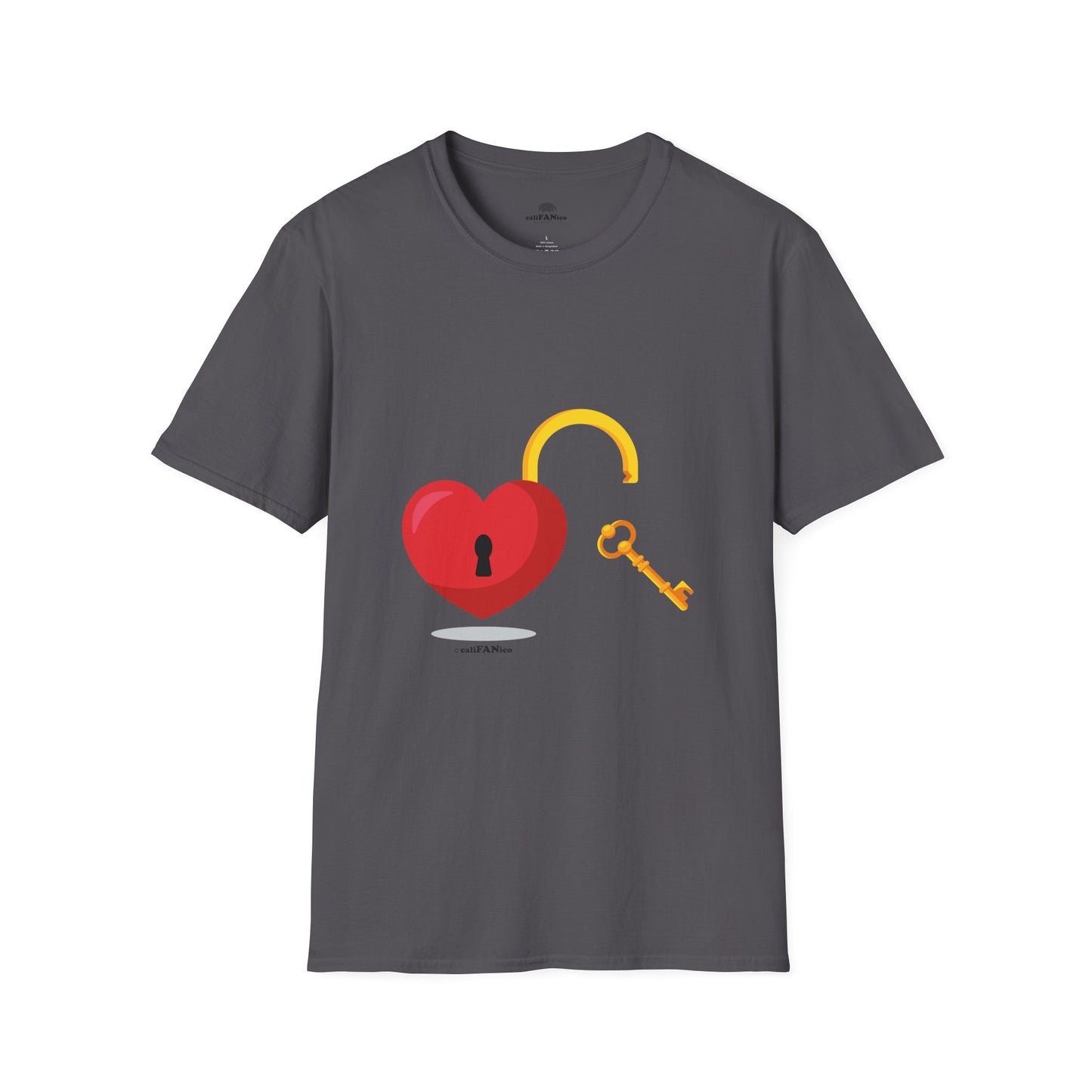 Open Heart Unlocked Heart Unisex Softstyle T-Shirt | Valentine’s Everyday Gift, Couple Matching Tee, Cute Relationship Shirt, Love Theme Apparel