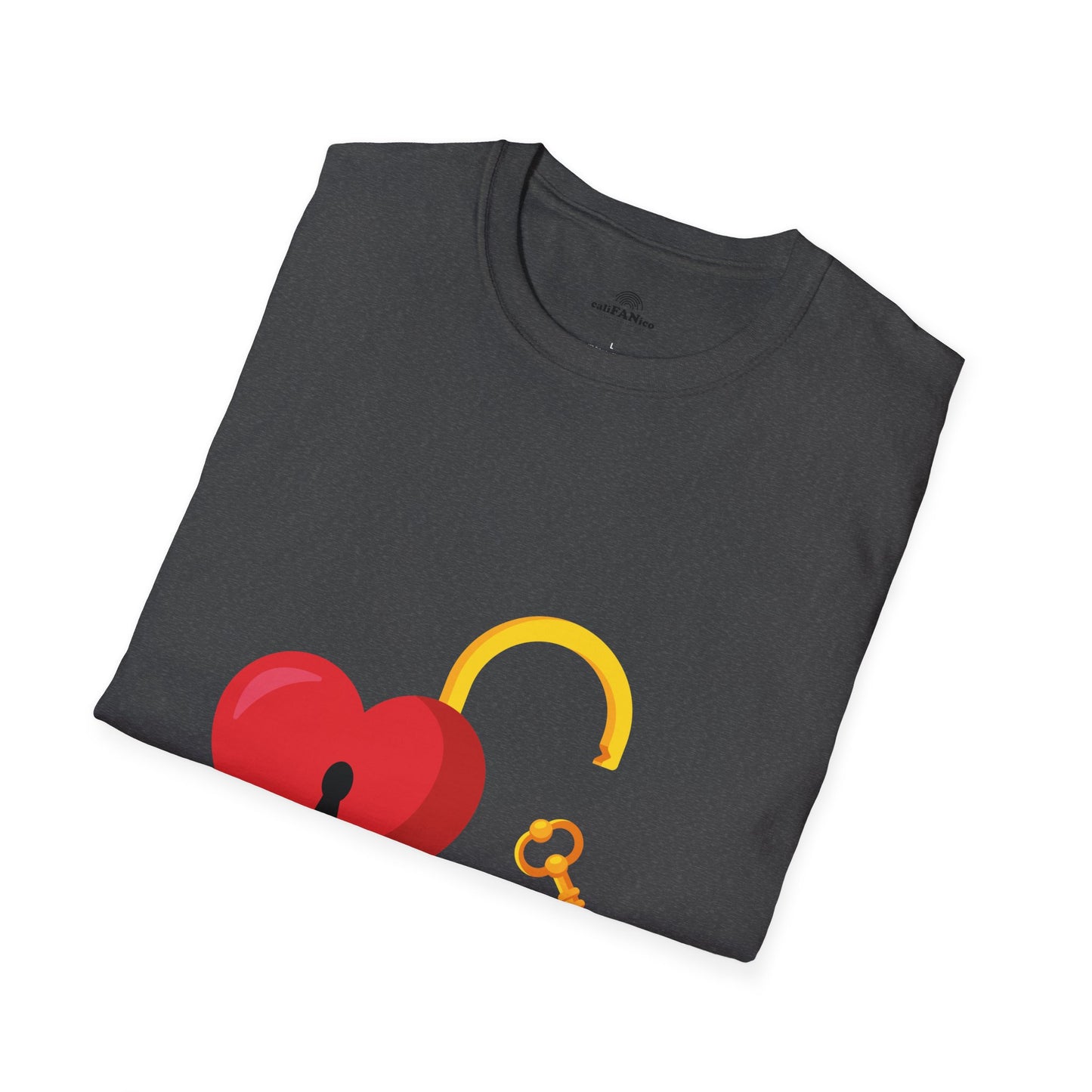 Open Heart Unlocked Heart Unisex Softstyle T-Shirt | Valentine’s Everyday Gift, Couple Matching Tee, Cute Relationship Shirt, Love Theme Apparel