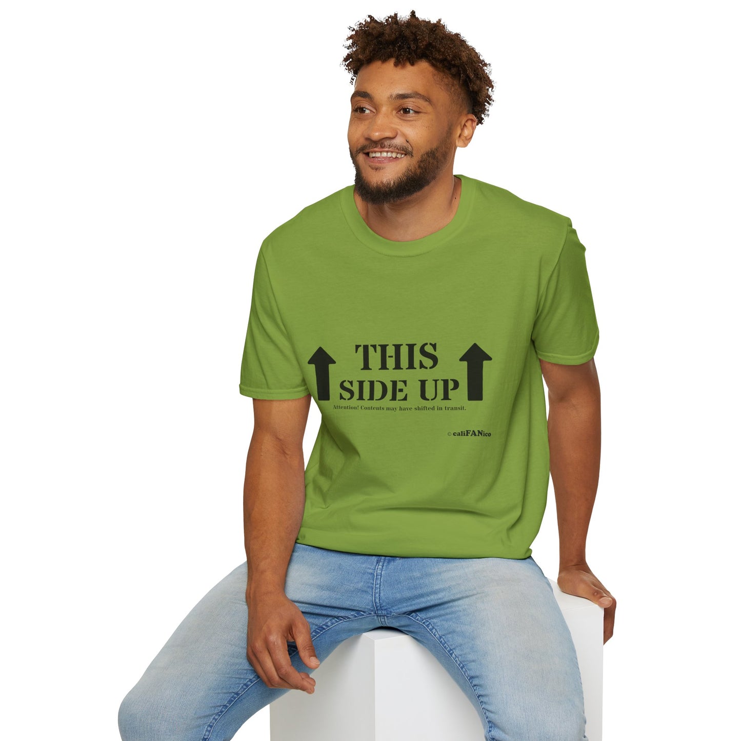 Funny 'THIS SIDE UP' t-shirt - Perfect Gift for Fun Occasions, Casual Wear, Gifting, Unisex Clothing, Vibrant Colors