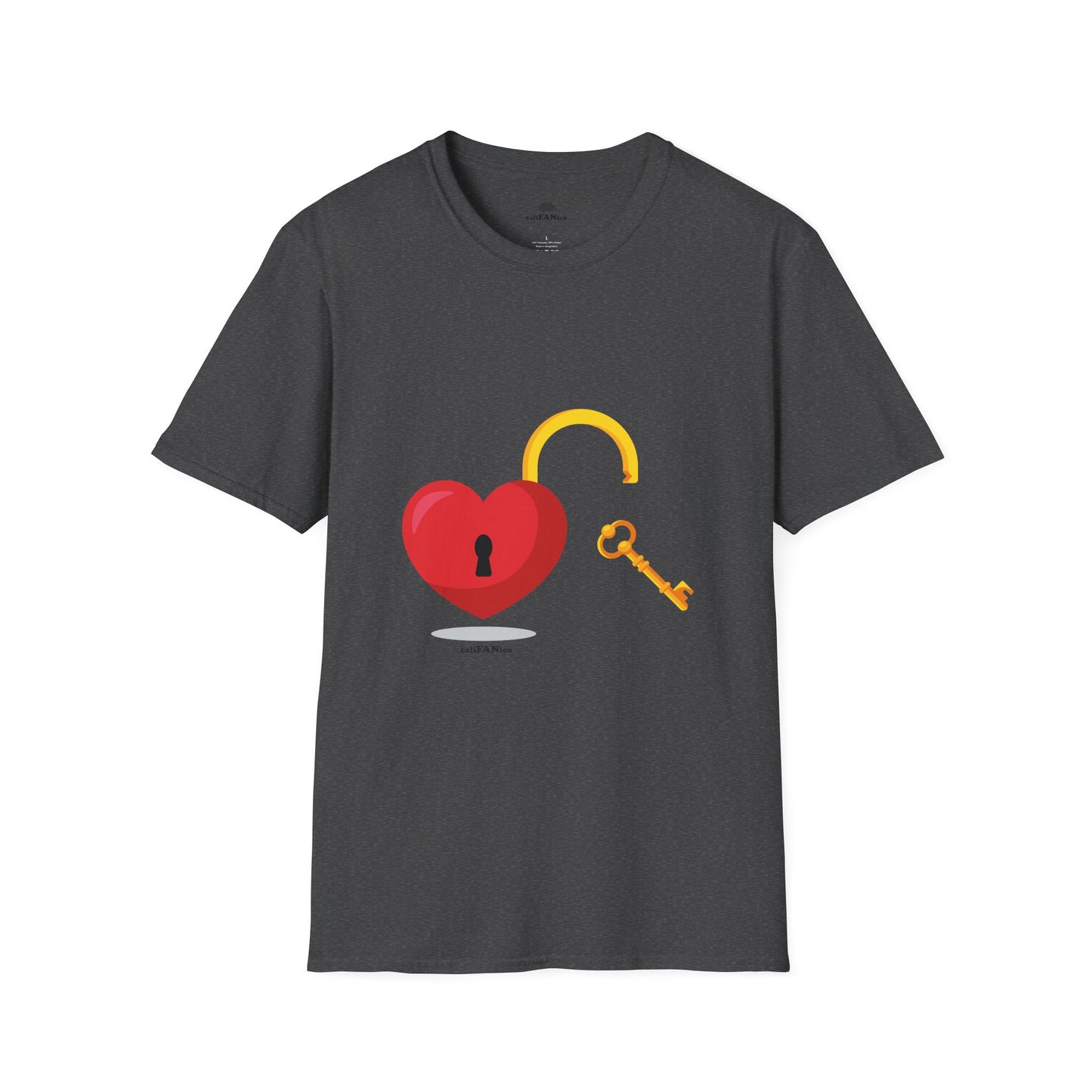 Open Heart Unlocked Heart Unisex Softstyle T-Shirt | Valentine’s Everyday Gift, Couple Matching Tee, Cute Relationship Shirt, Love Theme Apparel