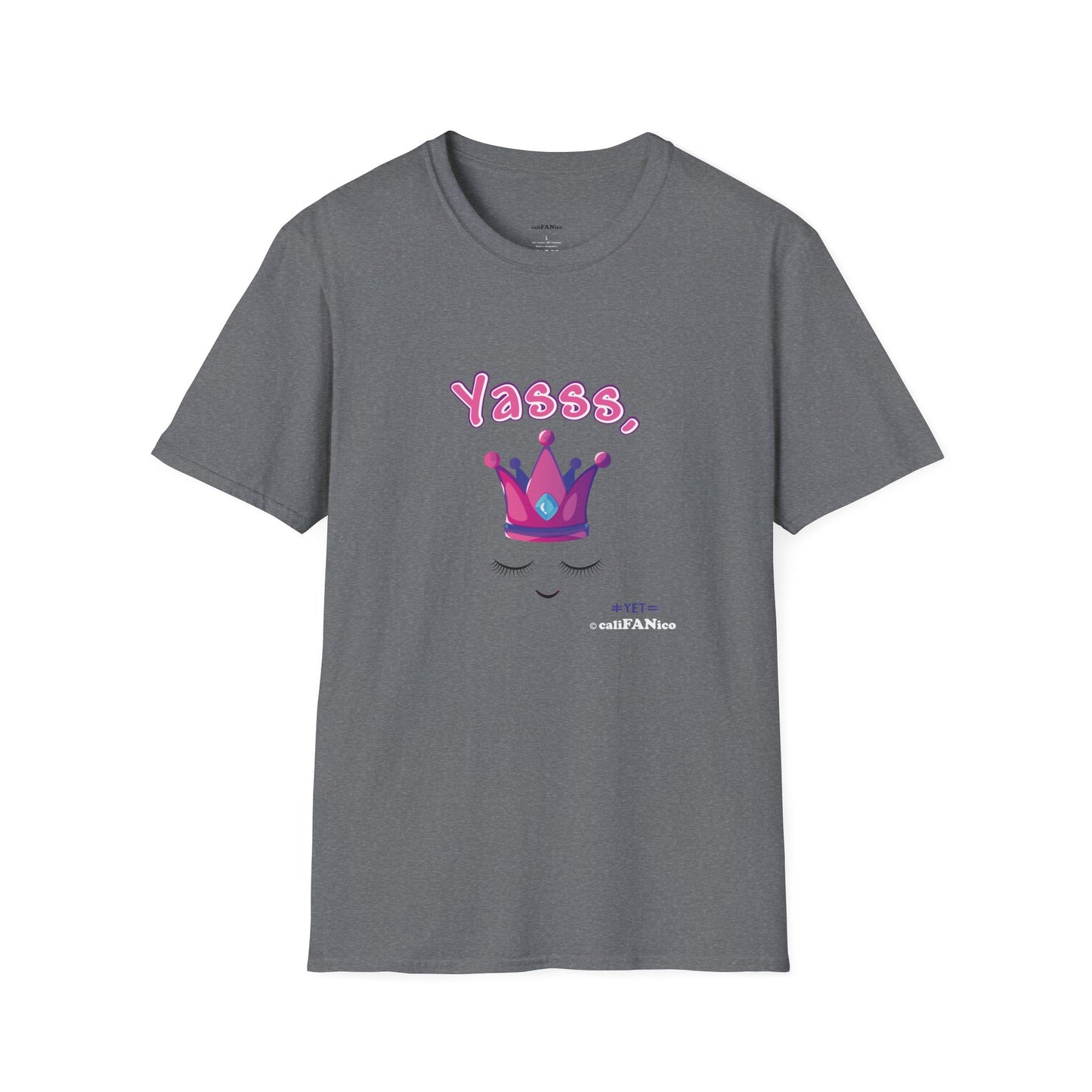 Yasss, Queen! Softstyle T-Shirt, Trendy Graphic Tee, Pride Apparel, Casual Wear, Gift for Them, Fun Festival T