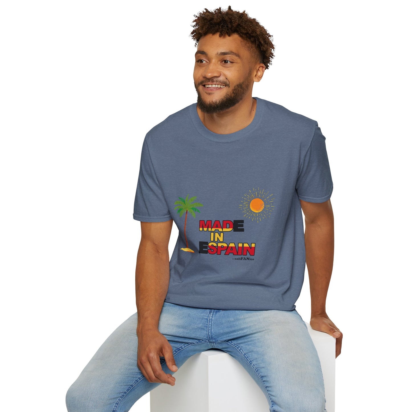 Funny Mad in Spain Made in Espain T-Shirt Unisex Softstyle Humor Shirt, Cute Gift, Unisex Top, Casual Wear, Laugh T Shirt