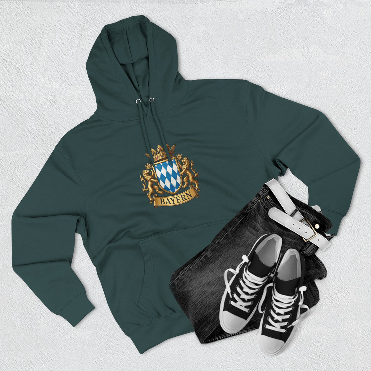 Bayern Crest Hoodie — Vintage Bavarian Coat of Arms Pullover