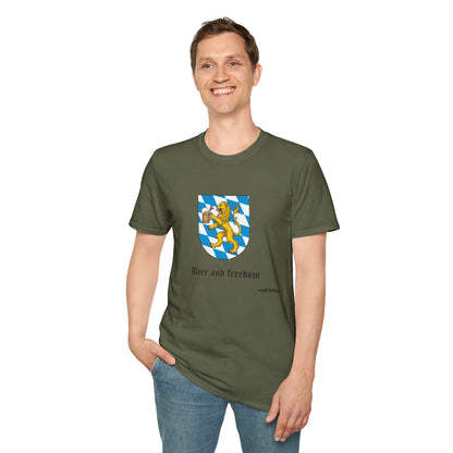 Beer and Freedom T‑Shirt — Bavarian Lion Oktoberfest Tee