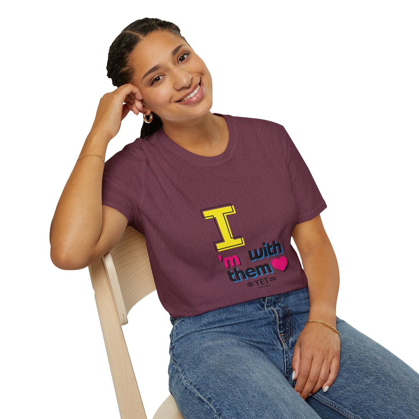 I’m With Them LGBTQ Pride Unisex Softstyle T-Shirt | Casual Wear, Gift for Friends, Pride Events Shirt, Graphic Tee, Inclusive Fashion