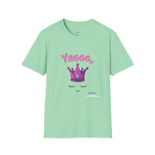 Yasss, Queen! Softstyle T-Shirt, Trendy Graphic Tee, Pride Apparel, Casual Wear, Gift for Them, Fun Festival T