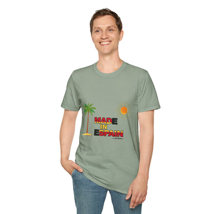 Funny Mad in Spain Made in Espain T-Shirt Unisex Softstyle Humor Shirt, Cute Gift, Unisex Top, Casual Wear, Laugh T Shirt