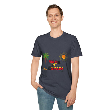 Funny Mad in Spain Made in Espain T-Shirt Unisex Softstyle Humor Shirt, Cute Gift, Unisex Top, Casual Wear, Laugh T Shirt