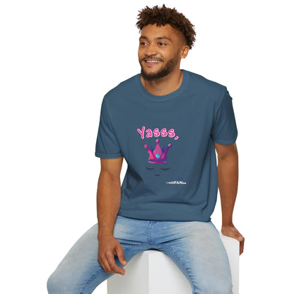 Yasss, Queen! Softstyle T-Shirt, Trendy Graphic Tee, Pride Apparel, Casual Wear, Gift for Them, Fun Festival T