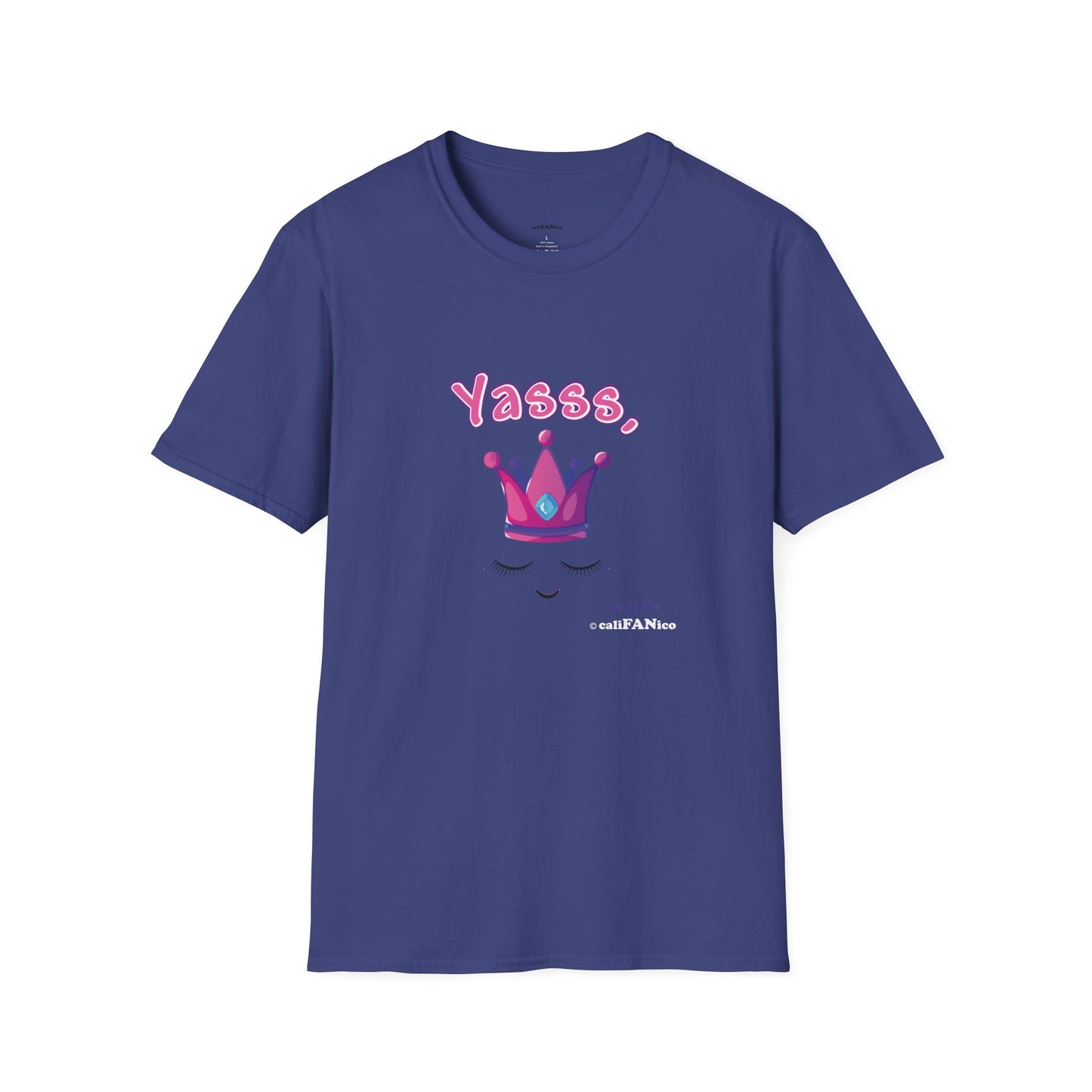 Yasss, Queen! Softstyle T-Shirt, Trendy Graphic Tee, Pride Apparel, Casual Wear, Gift for Them, Fun Festival T
