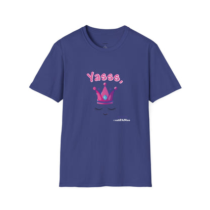 Yasss, Queen! Softstyle T-Shirt, Trendy Graphic Tee, Pride Apparel, Casual Wear, Gift for Them, Fun Festival T
