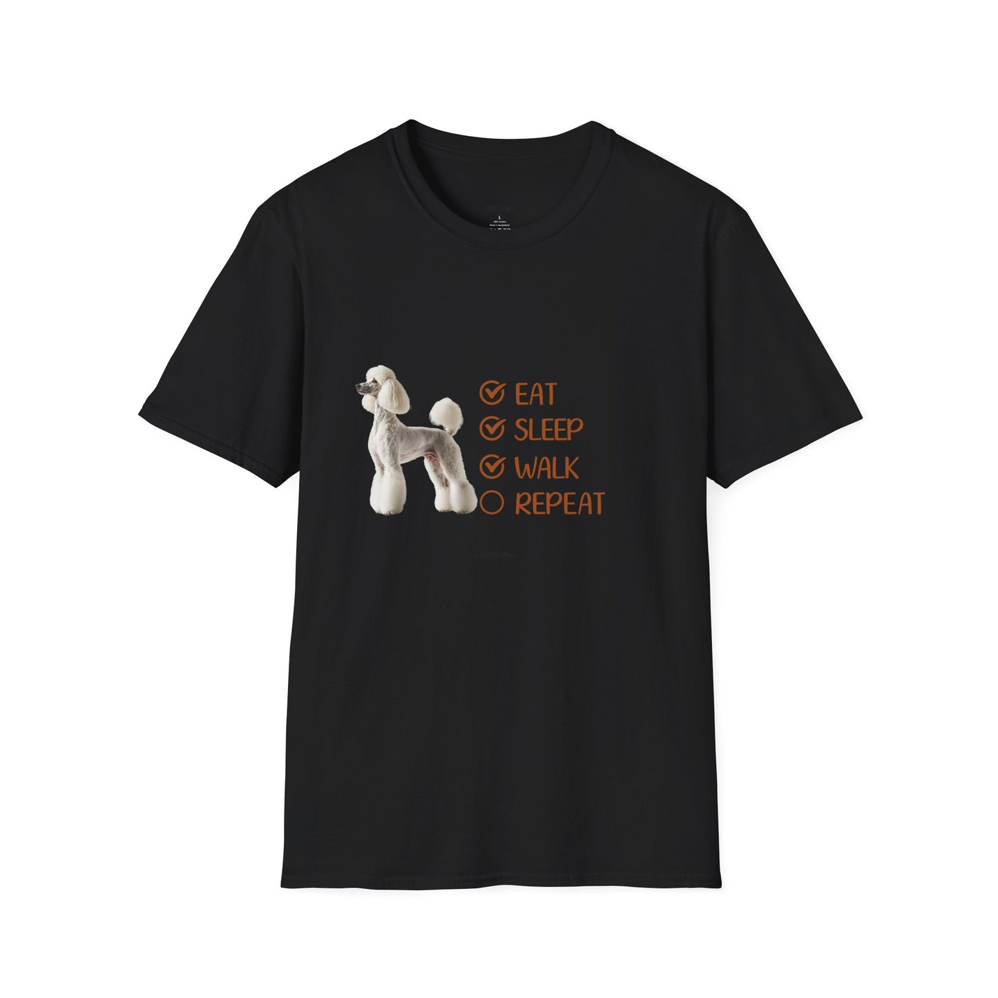 Eat, Sleep, Walk, Repeat Standard Poodle T-Shirt, Dog Lover T-Shirt, Comfortable Gift for Pet Owners, Dog Walking, Casual Outfit, Pet Lover Apparel
