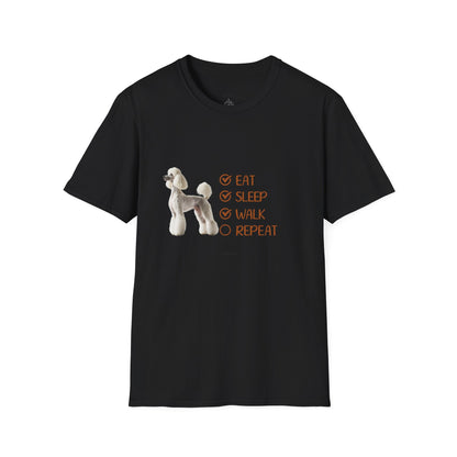 Eat, Sleep, Walk, Repeat Standard Poodle T-Shirt, Dog Lover T-Shirt, Comfortable Gift for Pet Owners, Dog Walking, Casual Outfit, Pet Lover Apparel