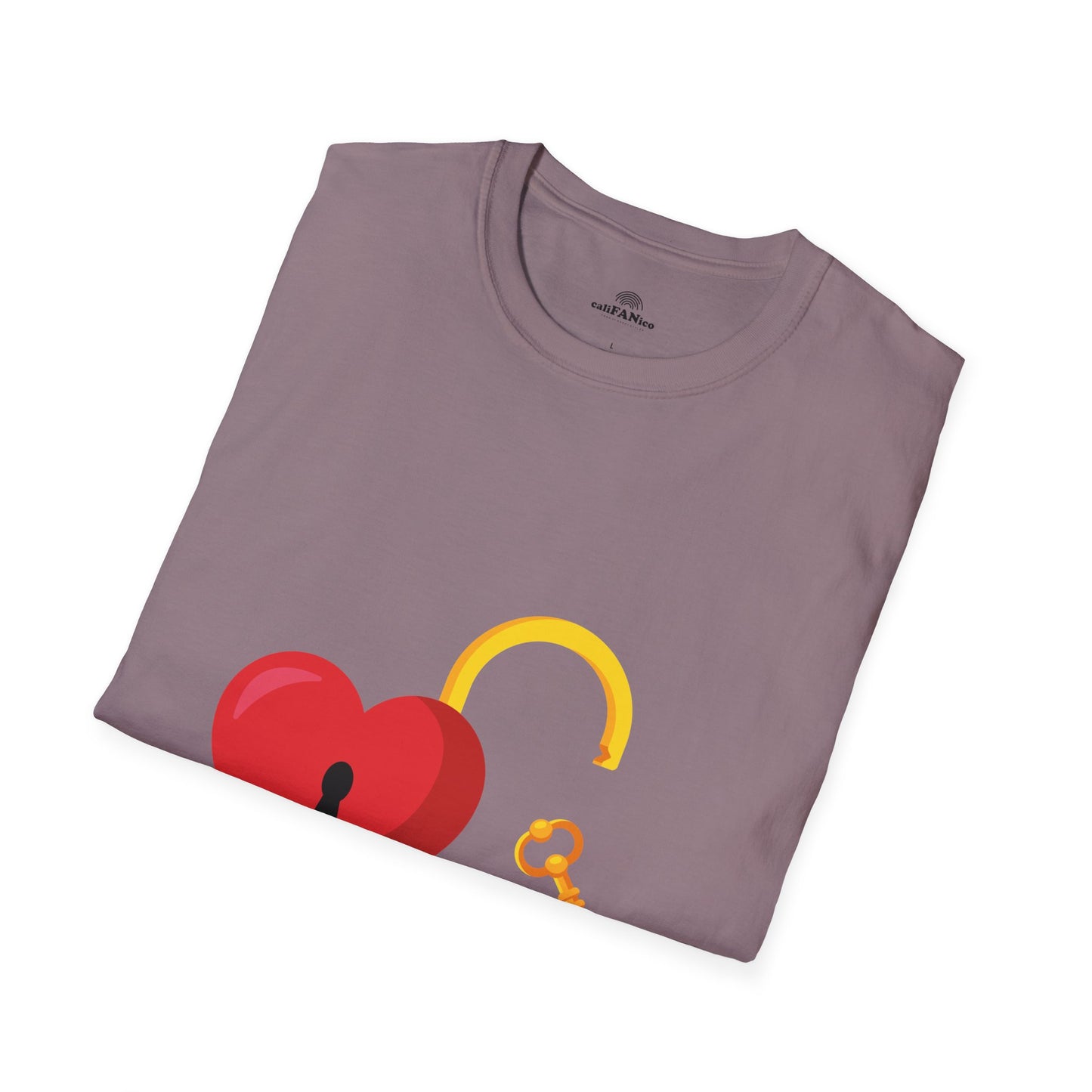 Open Heart Unlocked Heart Unisex Softstyle T-Shirt | Valentine’s Everyday Gift, Couple Matching Tee, Cute Relationship Shirt, Love Theme Apparel