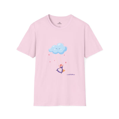 Whimsical Cloud Graphic Tee for Girls 6-12 (XS-S-M), Soft Cotton Shirt, Casual Everyday Wear, Ideal for Gifting, Fun and Playful Design