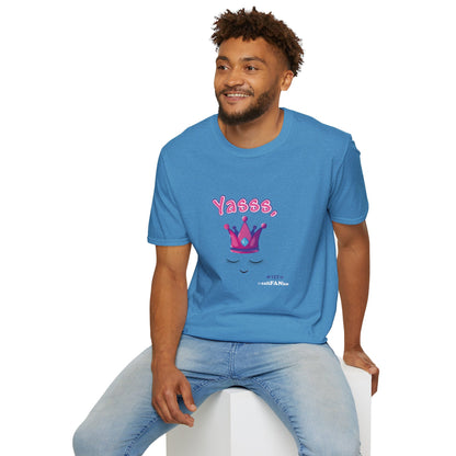 Yasss, Queen! Softstyle T-Shirt, Trendy Graphic Tee, Pride Apparel, Casual Wear, Gift for Them, Fun Festival T