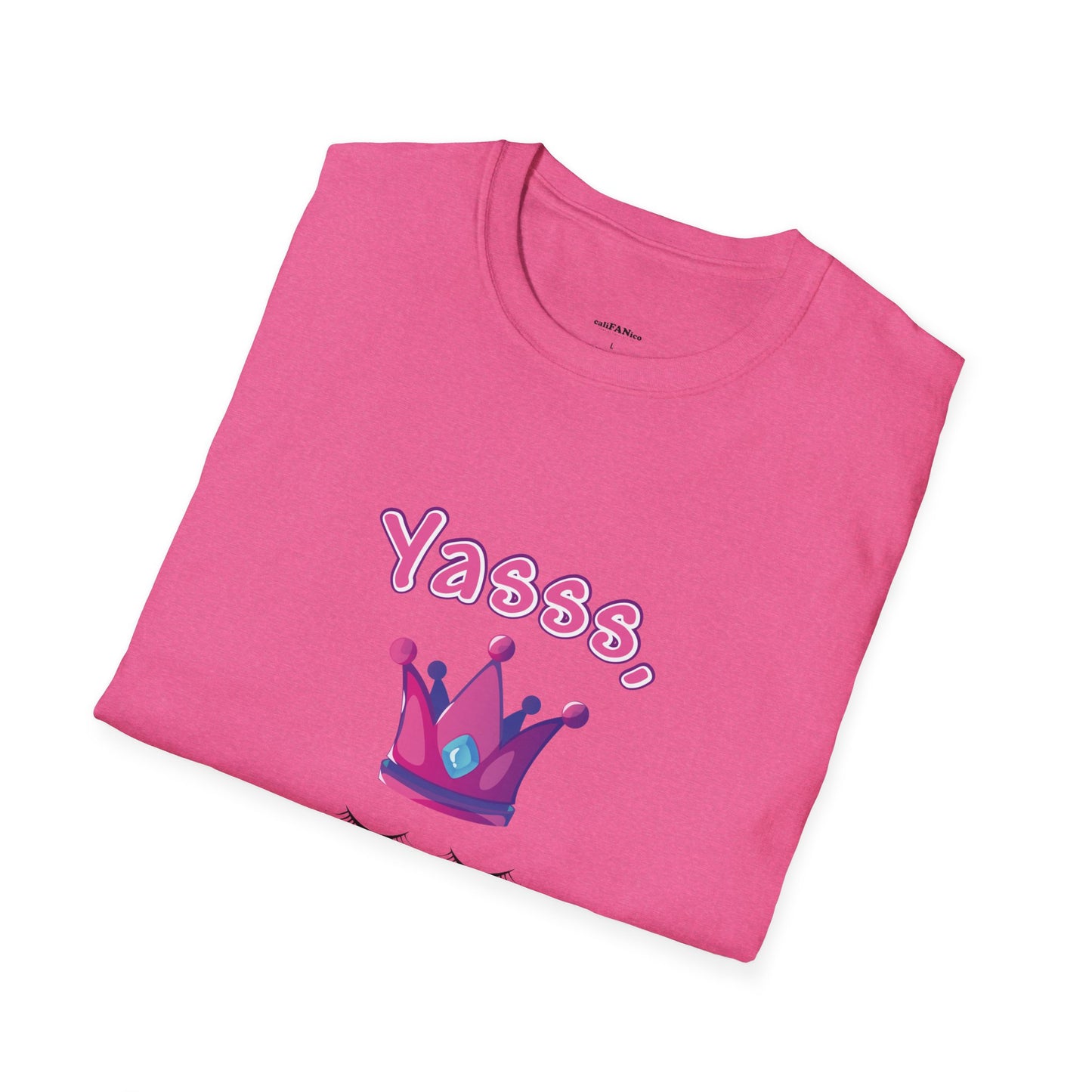 Yasss, Queen! Softstyle T-Shirt, Trendy Graphic Tee, Pride Apparel, Casual Wear, Gift for Them, Fun Festival T