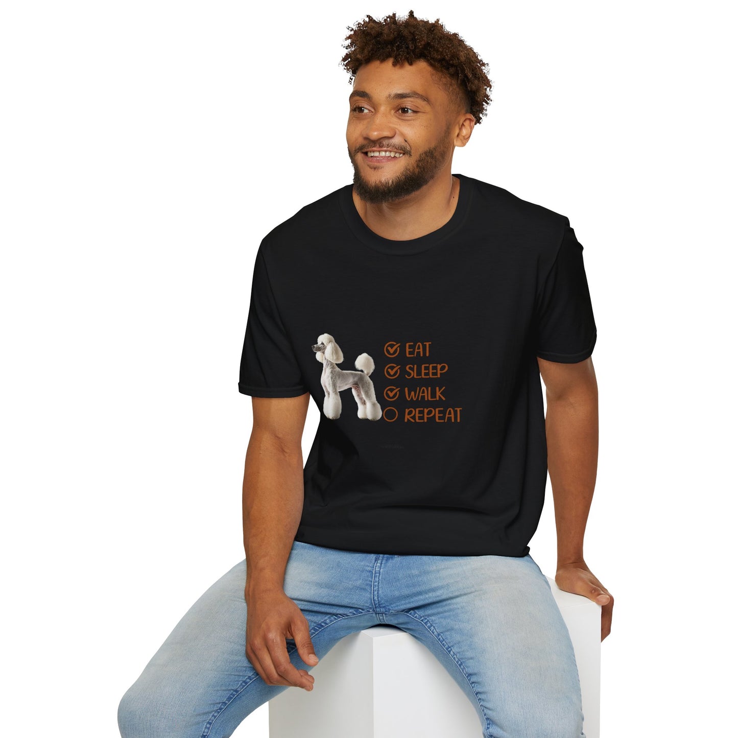 Eat, Sleep, Walk, Repeat Standard Poodle T-Shirt, Dog Lover T-Shirt, Comfortable Gift for Pet Owners, Dog Walking, Casual Outfit, Pet Lover Apparel
