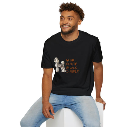 Eat, Sleep, Walk, Repeat Standard Poodle T-Shirt, Dog Lover T-Shirt, Comfortable Gift for Pet Owners, Dog Walking, Casual Outfit, Pet Lover Apparel