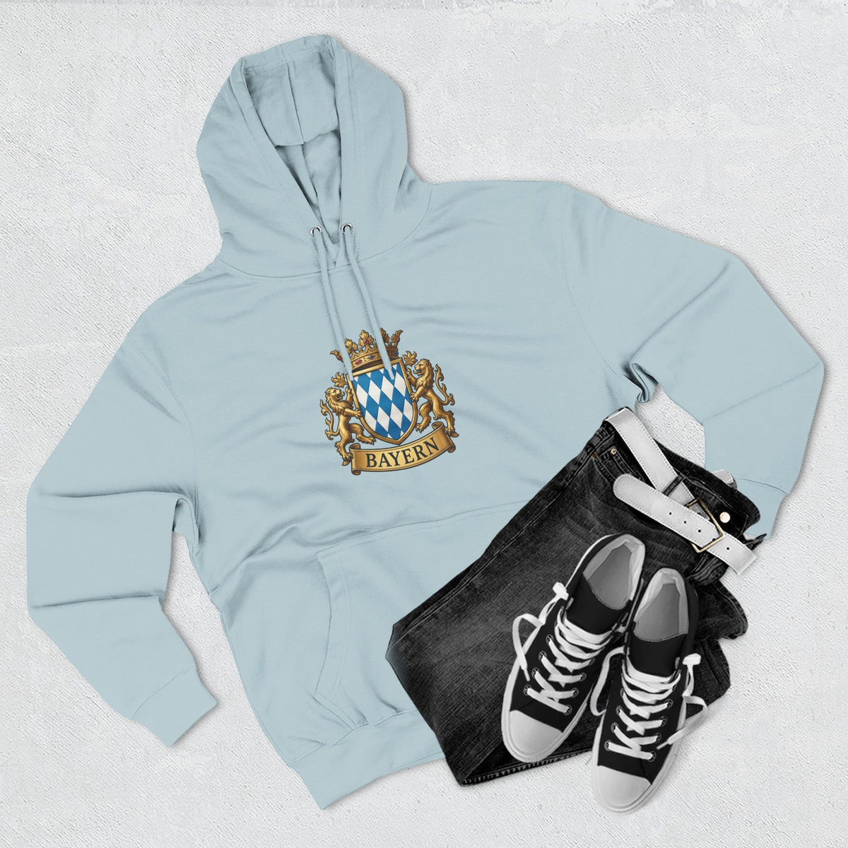 Bayern Crest Hoodie — Vintage Bavarian Coat of Arms Pullover