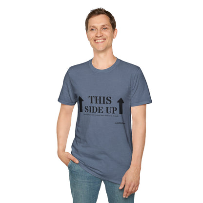 Funny 'THIS SIDE UP' t-shirt - Perfect Gift for Fun Occasions, Casual Wear, Gifting, Unisex Clothing, Vibrant Colors