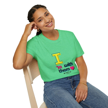 I’m With Them LGBTQ Pride Unisex Softstyle T-Shirt | Casual Wear, Gift for Friends, Pride Events Shirt, Graphic Tee, Inclusive Fashion