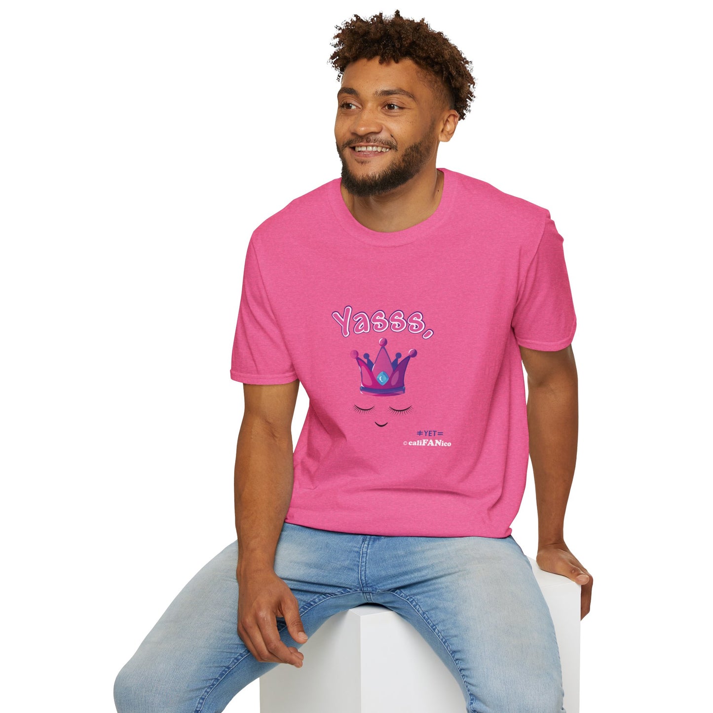 Yasss, Queen! Softstyle T-Shirt, Trendy Graphic Tee, Pride Apparel, Casual Wear, Gift for Them, Fun Festival T