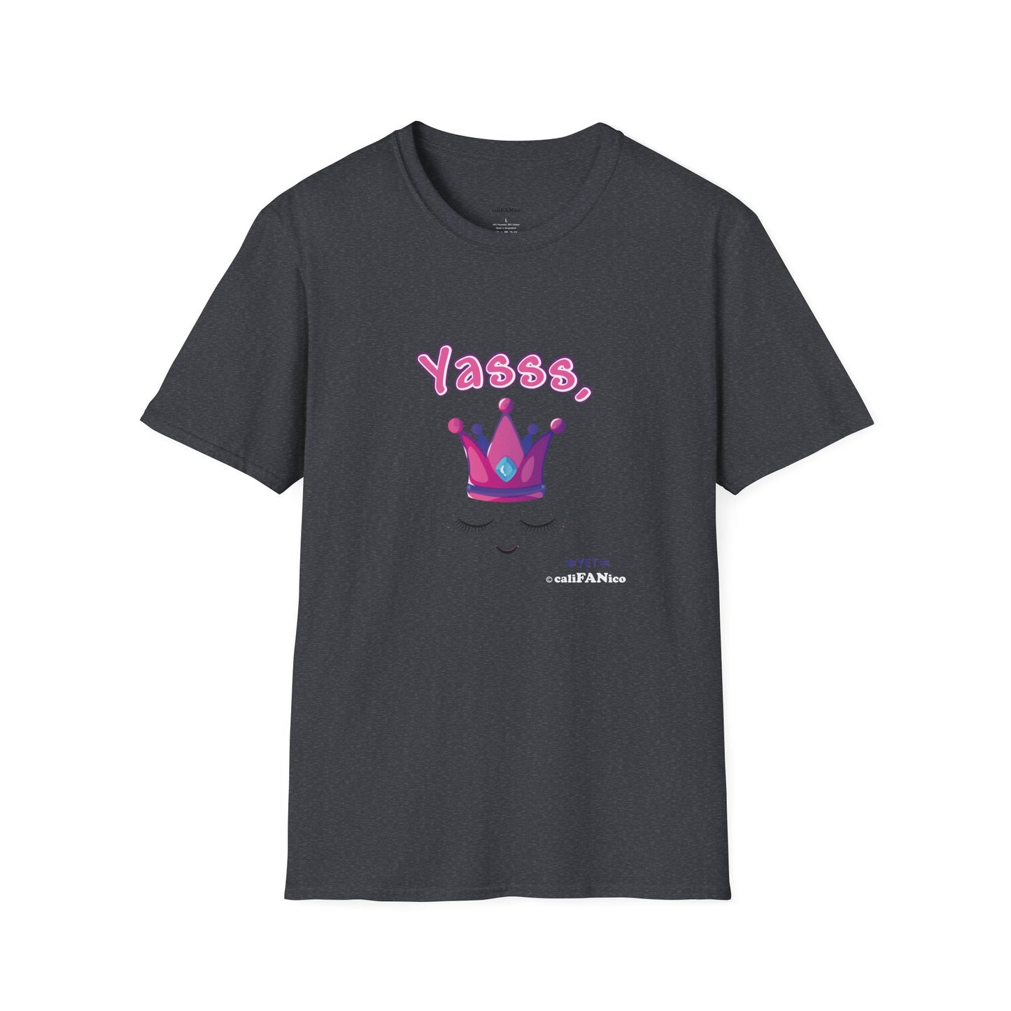 Yasss, Queen! Softstyle T-Shirt, Trendy Graphic Tee, Pride Apparel, Casual Wear, Gift for Them, Fun Festival T