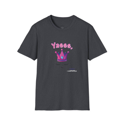 Yasss, Queen! Softstyle T-Shirt, Trendy Graphic Tee, Pride Apparel, Casual Wear, Gift for Them, Fun Festival T