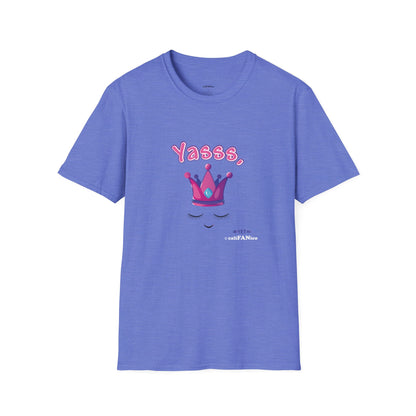 Yasss, Queen! Softstyle T-Shirt, Trendy Graphic Tee, Pride Apparel, Casual Wear, Gift for Them, Fun Festival T
