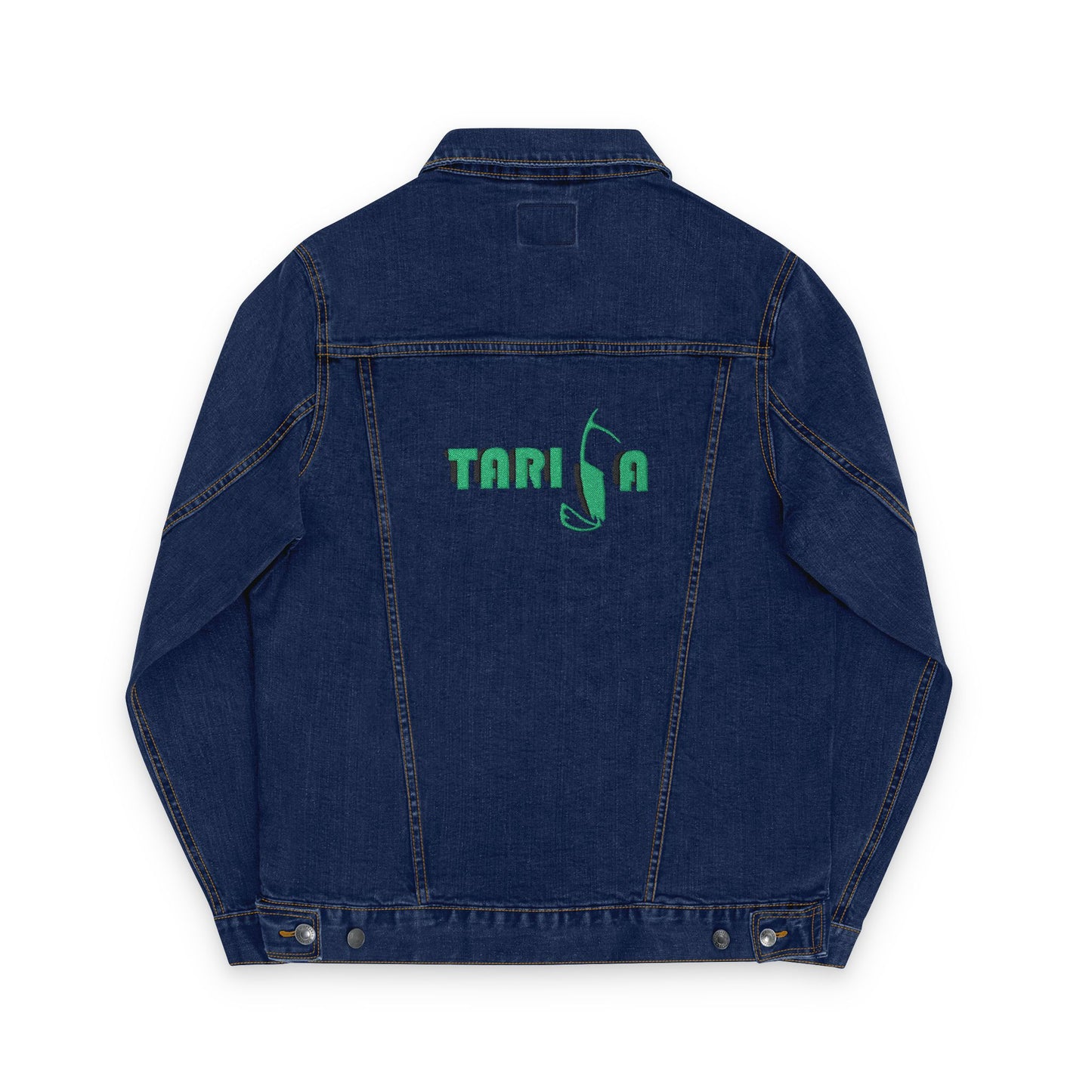 A+ Embroidered Unisex Denim Jacket | Tarifa Surf Theme, Casual Outerwear, Surfer Wardrobe Essential