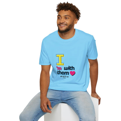 I’m With Them LGBTQ Pride Unisex Softstyle T-Shirt | Casual Wear, Gift for Friends, Pride Events Shirt, Graphic Tee, Inclusive Fashion