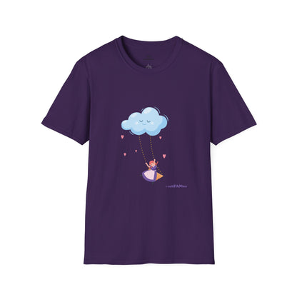 Whimsical Cloud Graphic Tee for Girls 6-12 (XS-S-M), Soft Cotton Shirt, Casual Everyday Wear, Ideal for Gifting, Fun and Playful Design