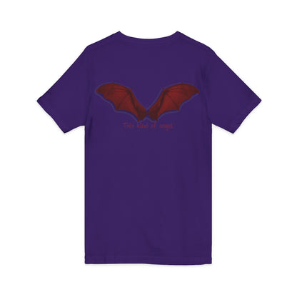 Unisex V-Neck Bat Tee - Spooky Bat Design T-Shirt - Perfect for Halloween, Autumn, Unique Graphic Tee