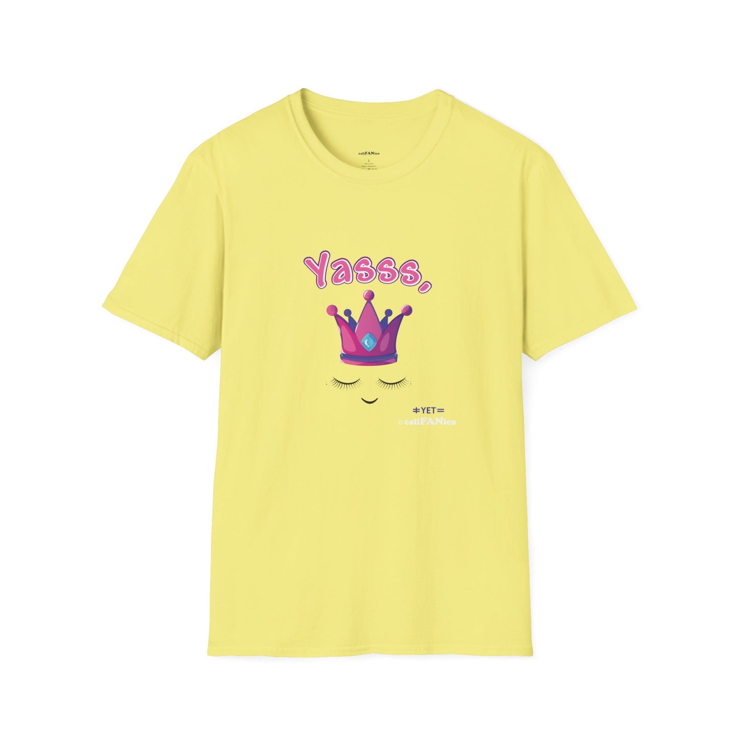 Yasss, Queen! Softstyle T-Shirt, Trendy Graphic Tee, Pride Apparel, Casual Wear, Gift for Them, Fun Festival T