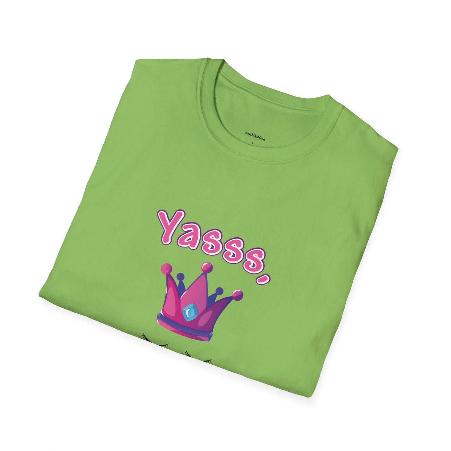 Yasss, Queen! Softstyle T-Shirt, Trendy Graphic Tee, Pride Apparel, Casual Wear, Gift for Them, Fun Festival T