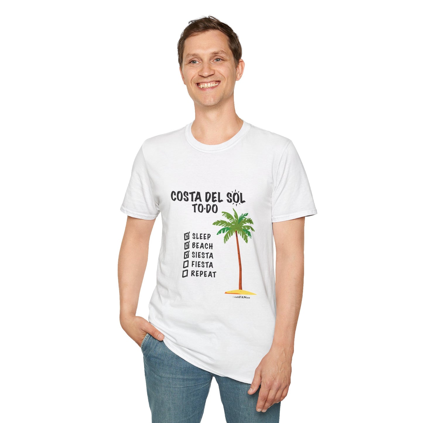Beach Vibes Shirt, Beach Lovers T-Shirt, Vacation Tee, Summer Wear, Gift for Beach Lovers. Costa del Sol To-Do T-Shirt, Unisex T-Shirt, Soft Style T-Shirt