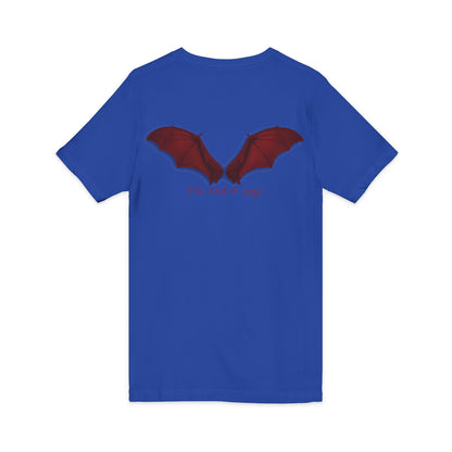 Unisex V-Neck Bat Tee - Spooky Bat Design T-Shirt - Perfect for Halloween, Autumn, Unique Graphic Tee
